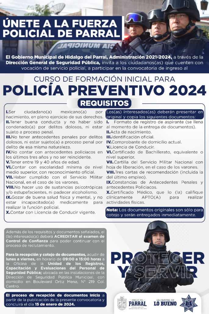 Convocatoria de 2024 para vigilante de seguridad y especialidades